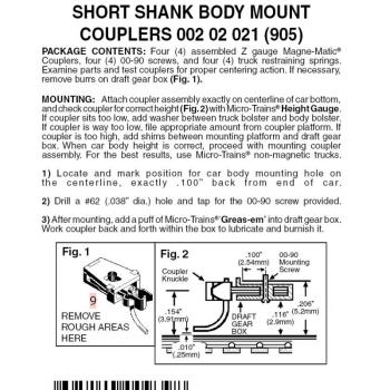 Fertigmodell: Body mount coupler for Z & Nn3 cars, 2 Paar