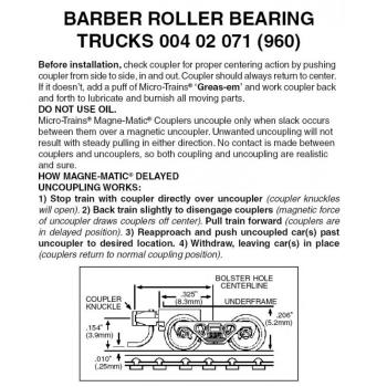 Barber Roller Bearing Drehgestell mit Kupplung, 1 Paar
