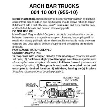Archbar-Drehgestell mit kurzer Kupplung, 10 Paar