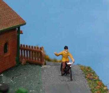 abbiegender Radfahrer