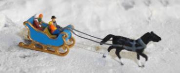 Familie im Ponyschlitten