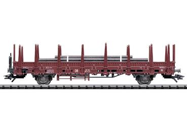 Rungenwagen Rlmms 58, beladen mit Stabstahl, DB, Ep.III