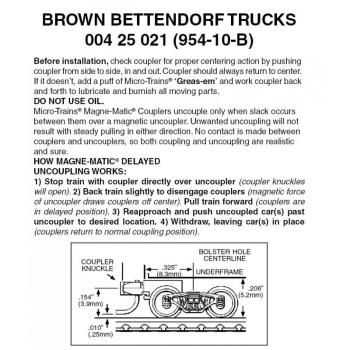 Bettendorf Drehgestell, mit kurzer Kupplung, braun, 10 Paar