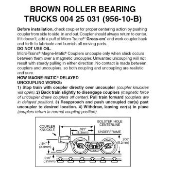 Roller Bearing Drehgestell, mit kurzer Kupplung, braun, 10 Paar
