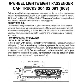 6-Wheel Lightweight Passenger Drehgestell, Aluminium, 1 Paar