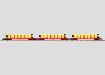 Rungenwagen-Set mit Gasröhren, DB-AG Cargo, 3-tlg., Ep.V
