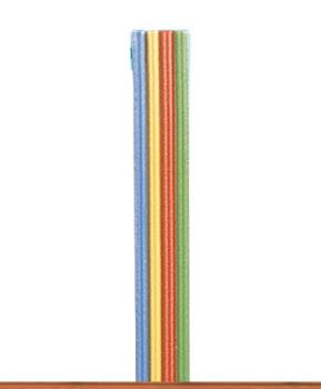 Flachbandlitze, 0,14mm², blau/gelb/rot/grün, 5m