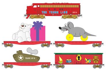 Toy Trunk Line Christmas Train Set