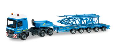 Mercedes-Benz Actros L Semitieflade-Sattelzug mit Anlenkstück für Liebherr Raupenkran LR 1600/2 "Felbermayr"
