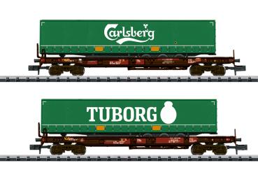 Taschenwagen-Set "Carlsberg / Tuborg", AAE Cargo AG, 2-tlg., Ep.VI