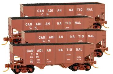 33’ Twin Bay Hopper, Rib Sides w/Coal Load - Canadian National