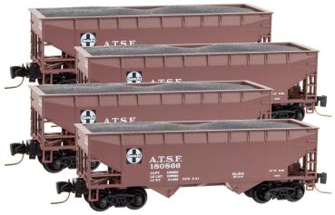33' Twin Bay hopper, offset sides, w/coal load - Atchison, Topeka & Santa Fe