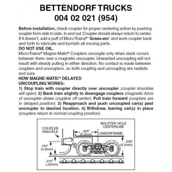 Bettendorf Drehgestell mit Kupplung, 1 Paar
