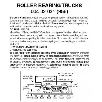 Roller Bearing Drehgestell mit Kupplung, 1 Paar