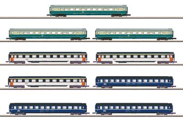 Display: Reisezugwagen, DB, SNCF,SBB, 9-tlg., Ep.IV