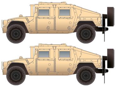 Tan Weathered Humvee® Vehicle, 2 Stk.