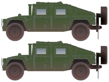 Olive Drab Weathered Humvee® Vehicle, 2 Stk.