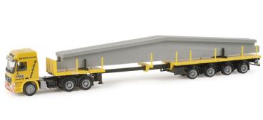 Mercedes-Benz Actros L Teletrailer-Sattelzug mit Betonträger "Eisele"