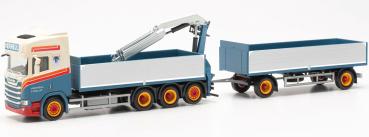 Scania CR 20 HD Pritschen-Hängerzug mit Ladekran „Verheul“