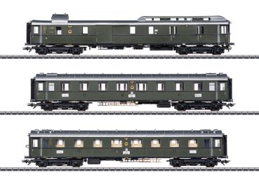 Schnellzugwagen-Set, braungrün, DRG, 3-tlg., Ep.II