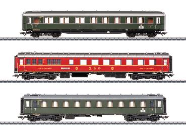 Schnellzugwagen-Set 2 zum D 74, SBB/DB/DSG, 3-tlg., Ep.III