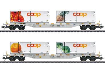 Containertragwagen-Set "Coop", AAE Cargo, 2-tlg., Ep.VI