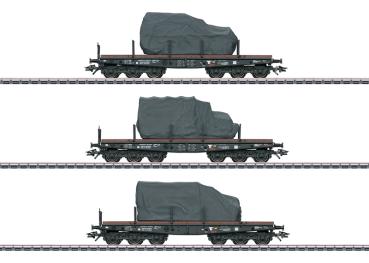Schwerlast-Flachwagen-Set SSyms, DRB, 3-tlg., Ep.II