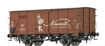 gedeckter Güterwagen "Niemetz Schwedenbomben", ÖBB, Ep.III