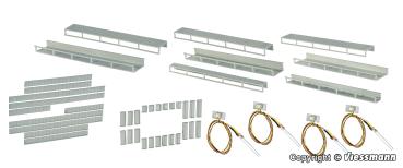 Startset Etageninnenbeleuchtung, 8 Schienen, 4 verschiedene Größen, 4 LEDs weiß
