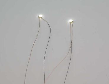 2 LEDs, grün, micro, kurze Drähte