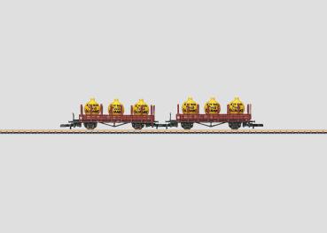 Rungenwagen-Set mit Ölbehältern, DB, 2-tlg., Ep.IV