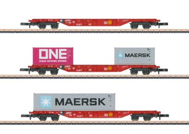 Containertragwagen-Set Sgns 691, DB-AG, 3-tlg., Ep.VI