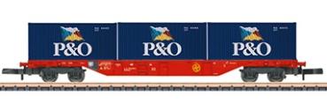 Containertragwagen Sgns 691, 3x 20ft. Container "P&O", Ep.VI
