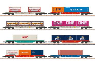 Display: Containertragwagen Sgns, 8-tlg., Ep.VI