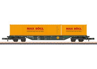Containertragwagen Sgns mit Containern "Max Bögl", MFD Rail GmbH, Ep.VI