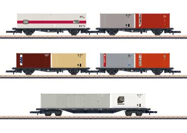 Containertragwagen-Set, div., 5-tlg., Ep.IV