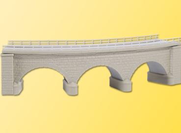 Wildeck-Brücke mit Eisbrecherpfeilern, gebogen, eingleisig