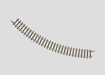 gebogenes Gleis, R=145mm, 45°