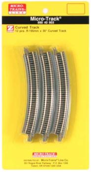 Gleis gebogen, R=195 mm x 30°, 12 Stk.