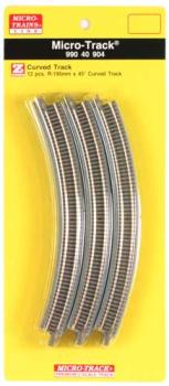 Gleis gebogen, R=195 mm x 45°, 12 Stk.