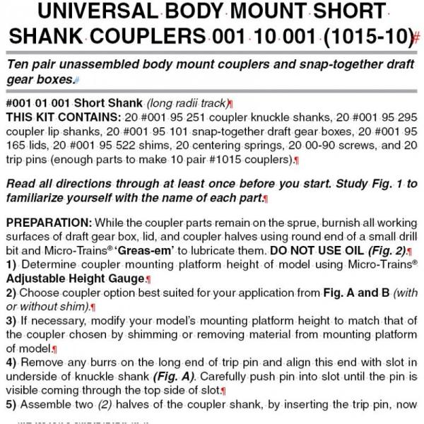 Universal BMC Short Shank unassembled, 10 Paar
