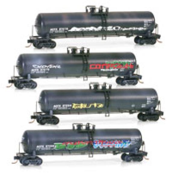 56´ Tank Cars - ACF Industries, gealtert/Graffiti