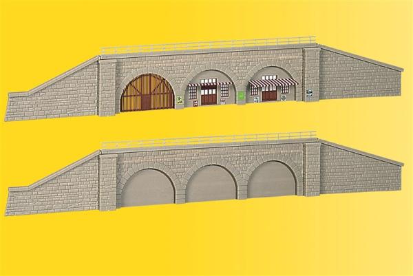 Bahndamm-Stützmauern, 2 Stk.