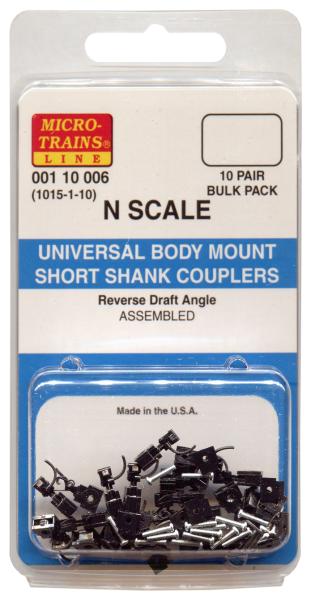 Universal Body Mount Short Shank Coupler, 10 Paar