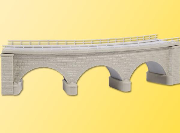 Wildeck-Brücke mit Eisbrecherpfeilern, gebogen, eingleisig